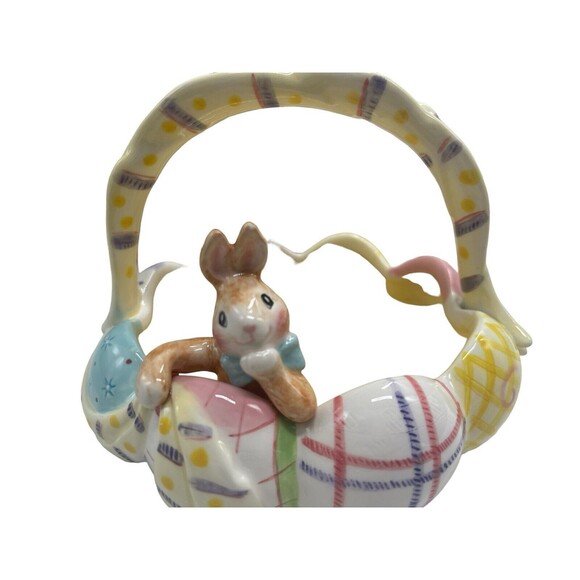 Fitz & Floyd Easter Basket w/ Bunny & Colored Eggs "A GOOD EGG" Essentials Bowl - Picture 4 of 16